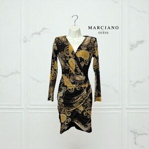 NWOT, Marciano by Guess, Black & Gold Paisley Pattern Dress, Small